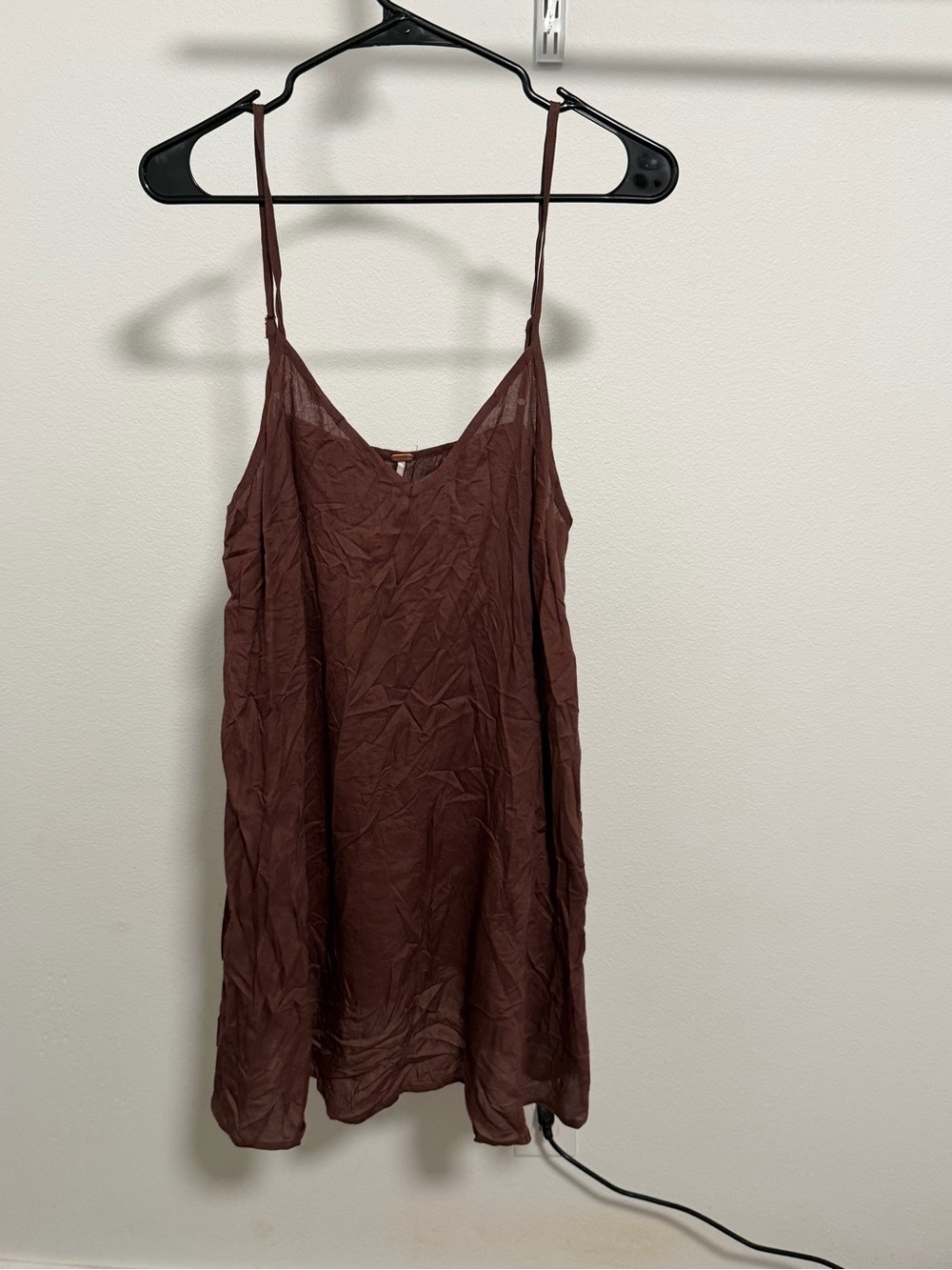 Free People Chocolate Brown V-Neck Slip Camisole